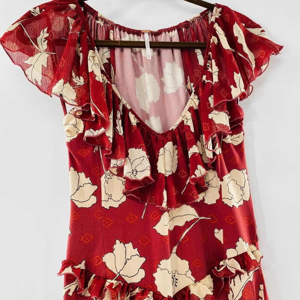 NEW Free People Austyn Jumpsuit Floral Print Ruffle Extra Small Boho Festival - Picture 6 of 10